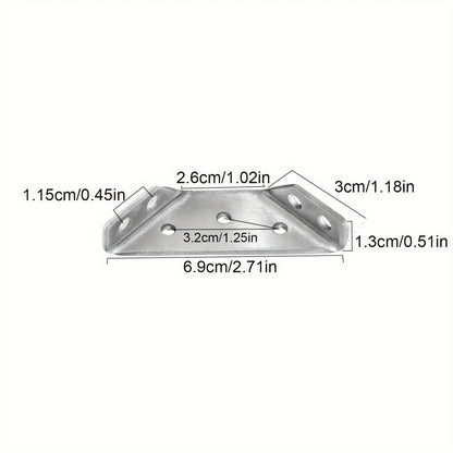 20-Piece Stainless Steel Corner Braces Set - 90° Right Angle Heavy-Duty Supports for Cabinets and Furniture, Industrial Hardware