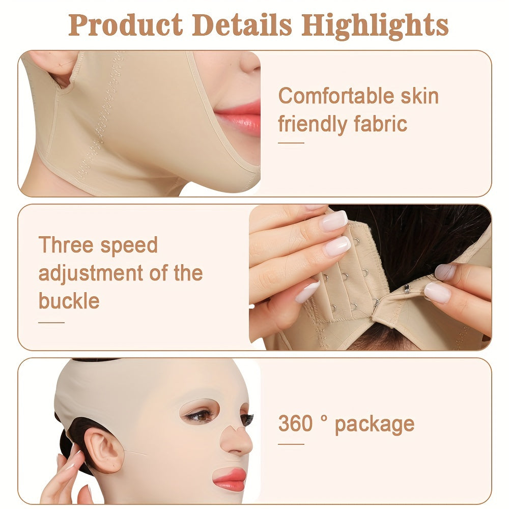 Facial Lifting Mask - Full Coverage V-Line Belt, Reusable Double Chin Care, Ultra-Thin and Comfortable Beauty Bandage for Summer