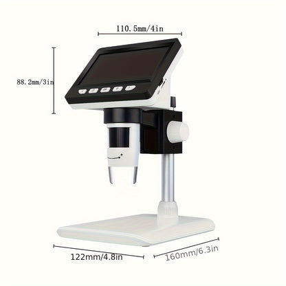 1000X Zoom HD Microscope - 1080P High-Resolution with 8 LED Illumination - Ideal for Educational and Research Image Capture