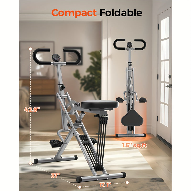 2 in 1 Squat and Rowing Machine - Foldable Glute Trainer for Home Workouts - Easy Setup, Perfect Gift for Men and Women