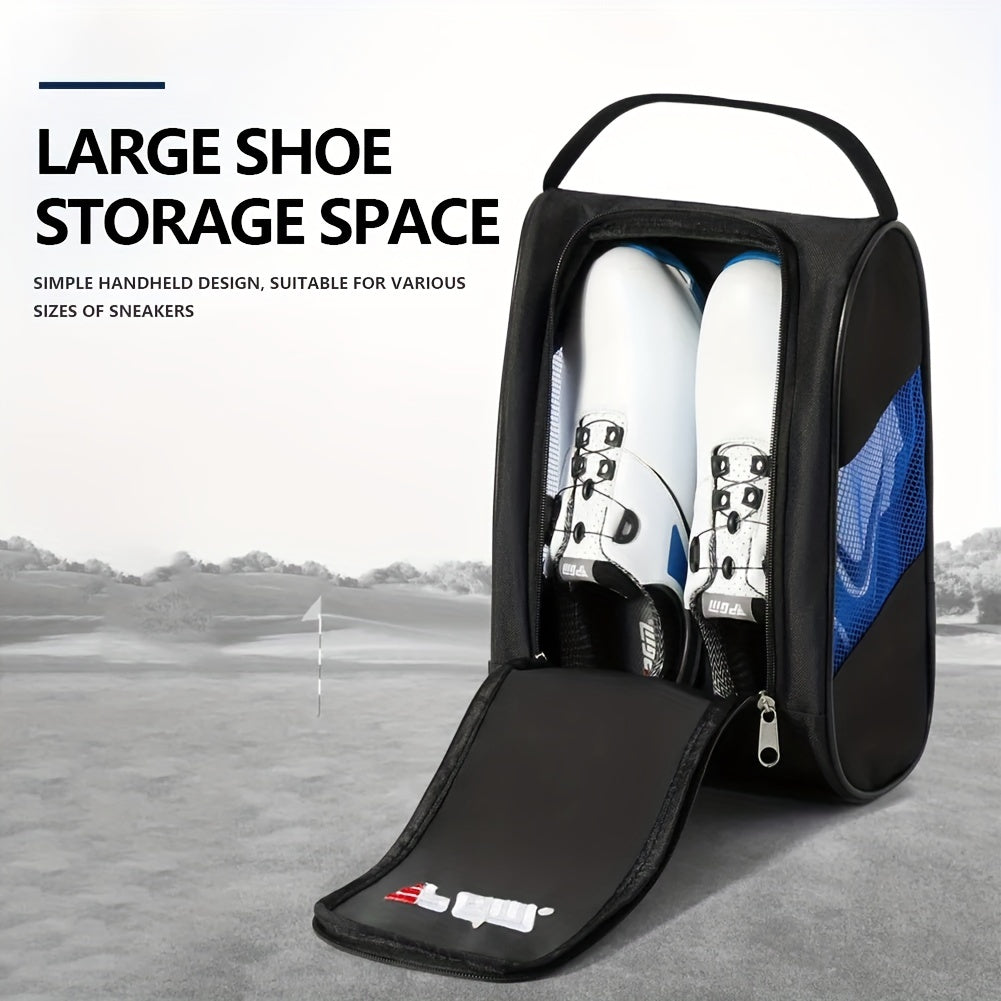 Compact Mini Golf Shoe Storage Bag - Lightweight, Breathable and Water-Resistant Nylon - Portable Design for On-the-Go Golfers