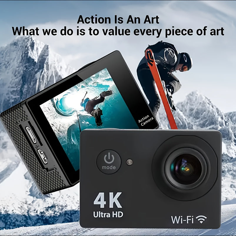 4K 1080P WiFi Sports Action Camera – High Clarity HD Camcorder for Cycling and Diving – Includes 32GB Card