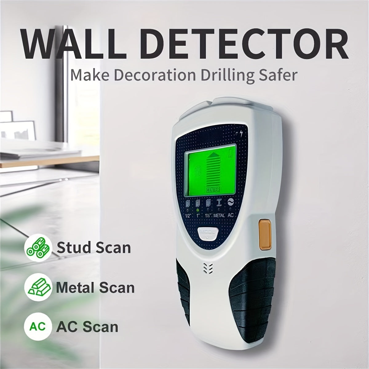 5 in 1 SHAWTY ProFinder Wall Scanner - Electronic Stud Detector with LCD Display, Audio Alarm, and Accurate Beam Finders for Wood, Metal, and AC Wire Detection