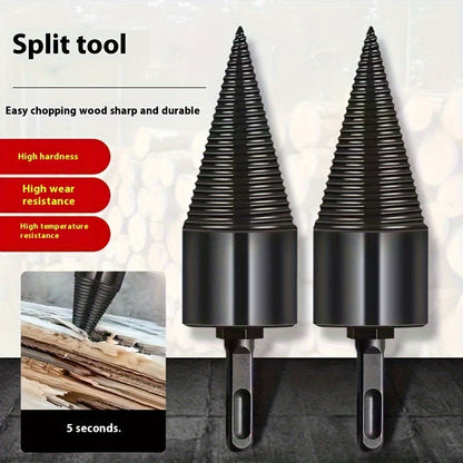 32mm Electric Wood Splitter Drill Bit – Labor-Saving Firewood Chopping Tool with Circular and Hex Shank, Ideal for Outdoor Lawn Care and Wood Cutting