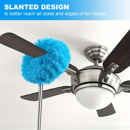 Ceiling Fan Cleaner Duster – 1pc/2pcs with Extension Pole, Removable and Washable Microfiber Brush for High Ceilings, Fans, Furniture, and Cars – Ideal Cleaning Tool and Christmas Gift