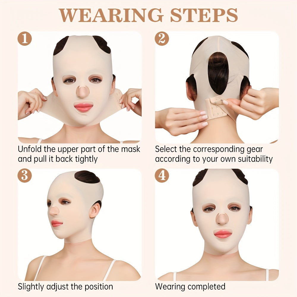 Facial Lifting Mask - Full Coverage V-Line Belt, Reusable Double Chin Care, Ultra-Thin and Comfortable Beauty Bandage for Summer