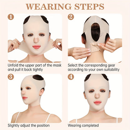 Facial Lifting Mask - Full Coverage V-Line Belt, Reusable Double Chin Care, Ultra-Thin and Comfortable Beauty Bandage for Summer