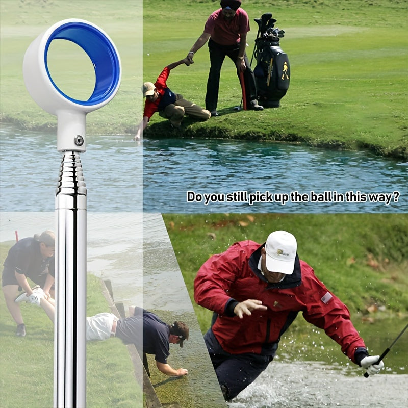 Stainless Steel Telescopic Golf Ball Retriever - 6FT/9FT/12FT/15FT, Anti-Sliding Rubber Grip, Durable Picker