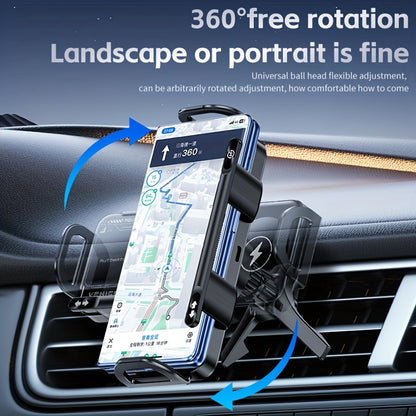 2024 New 2 in 1 Car Holder for Folding Screens - 15W Wireless Fast Charging, Automatic Rotating Magnetic Mount, Air Outlet Compatible, Ideal for Samsung Galaxy ZFold6