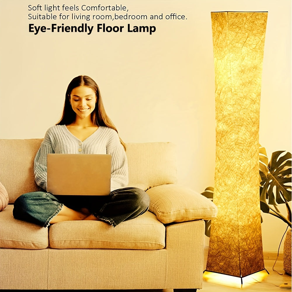 Soft Light Floor Lamp – 52" Modern Slim Design with Warm 3000K LED Tyvek Fabric Shade, Ideal for Living Room, Bedroom, Game Room