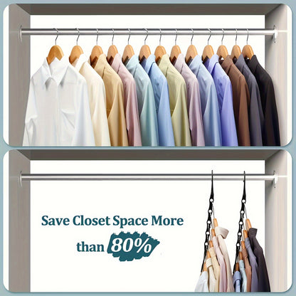 10PCS Magic Hangers – Space-Saving Closet Organizer for Heavy Clothes, Sturdy Plastic Multi-Hangers for Clothing Store