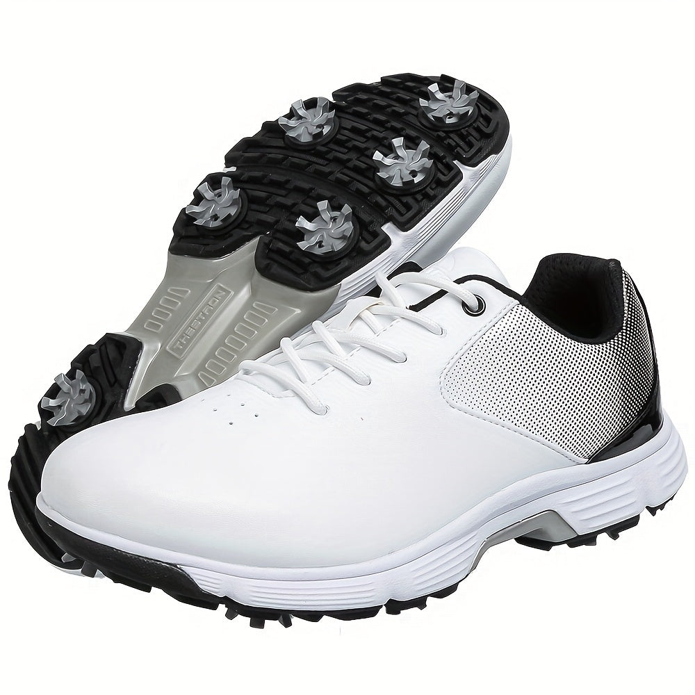 Professional Men's Golf Shoes with Spikes - Athletic Training Footwear for Sporty and Casual Wear