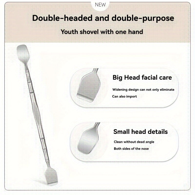 Double-Ended Blackhead Remover - Facial Pore Cleanser, Exfoliator, and Massage Tool for Smooth Skin