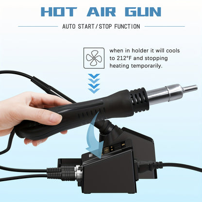 600W Digital Soldering Station Kit by ILibILib – Includes Solder Iron and Hot Air Gun Rework Tool