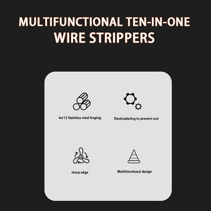 Professional Electrician's Multi-Purpose Wire Stripper - Durable High Carbon Steel, Cable and Wire Cutting Tool for Electrical Work