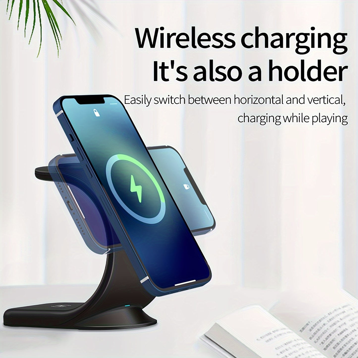 Triple Mode Magnetic Wireless Charger Stand - 3 in 1 Fast Charging for iPhone 16/15/14/13/12, iWatch SE/8/7/6/5/4/3/2, and AirPods, Compact and Safe Charging Solution