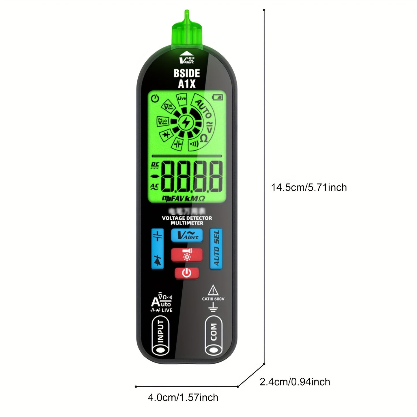 A1X Fully Automatic Anti-Burn Digital Multimeter – Rechargeable Electrical Voltmeter & Ohm Meter Tester, Non-Contact Measurement for DC/AC Voltage, Current, Resistance, Continuity and Temperature