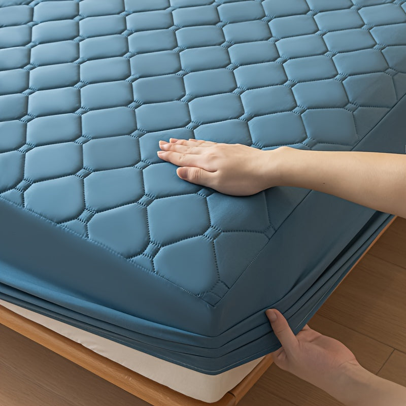 Waterproof Noiseless Embossed Mattress Protector – 11.8-Inch Deep Fitted Cover, Dustproof, Breathable, and Washable – For Single/Twin/Full/Queen/King Beds – Ideal for Bedroom and Guest Room