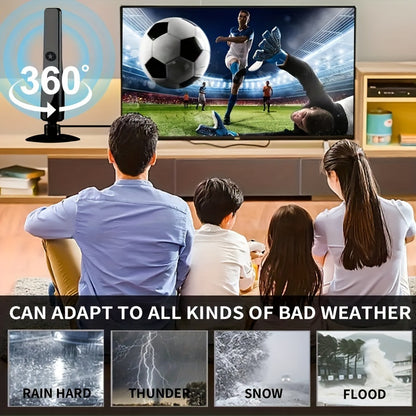 2024 New Indoor DTV Antenna with Signal Amplifier - 360 Mile Range, Supports Smart/Traditional TVs, 4K 1080P Ultra HD, Includes 10ft Coaxial Cable