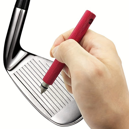 3pcs Retractable Golf Club Cleaning Set - Portable Brush with 2 Groove Sharpeners for U and V-Grooves on Irons