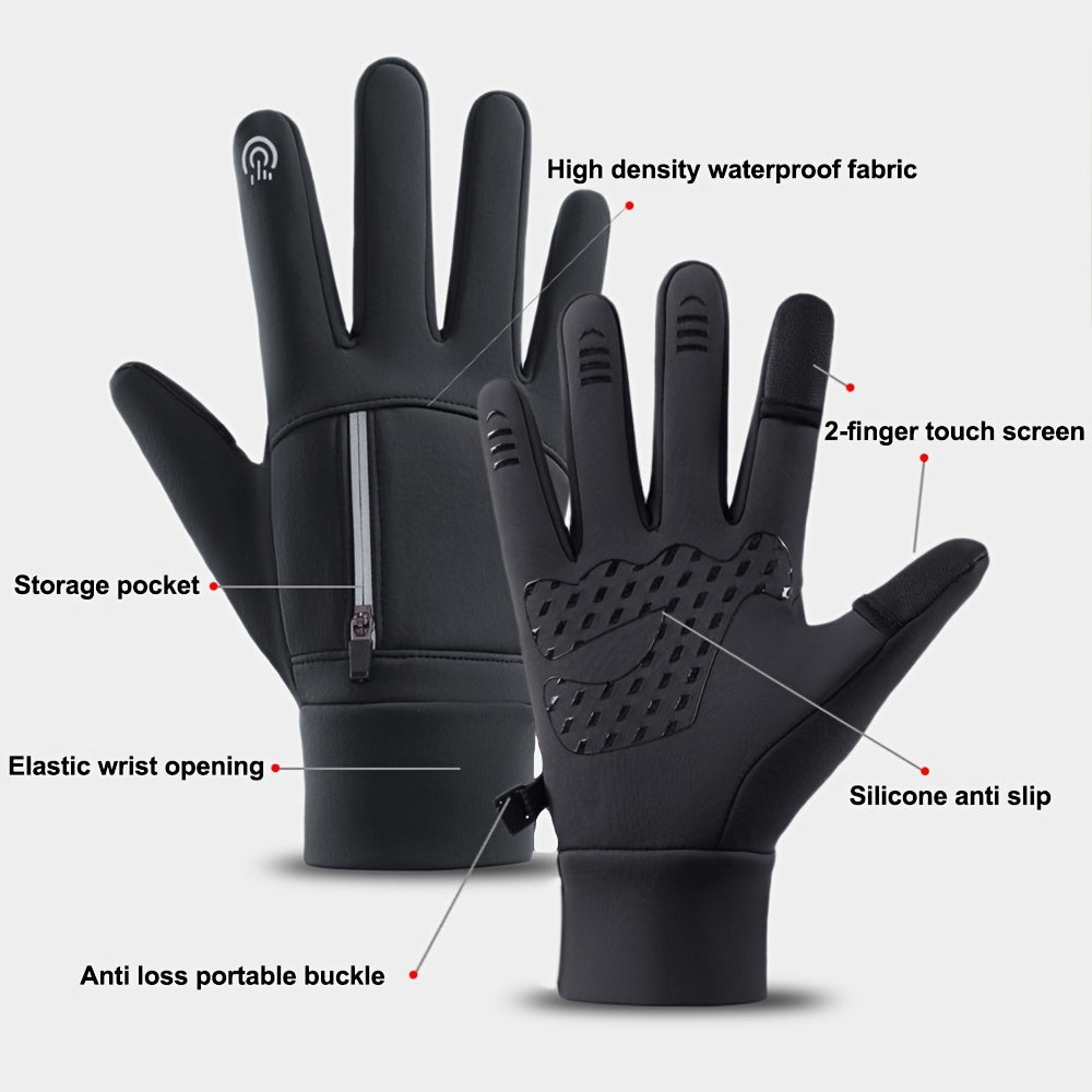 Premium Winter Warm Touch Screen Gloves - Waterproof, Windproof, Insulated for Outdoor Activities - Perfect for Cycling, Fishing, Running, Skiing