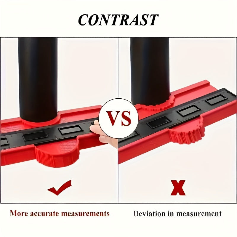 Digital Contour Gauge with Lock – 2 Pack Adjustable Precision Profile Shape Tool, Plastic Edge Ruler for Corners, Woodworking, Carpet, Tiles and Laminate