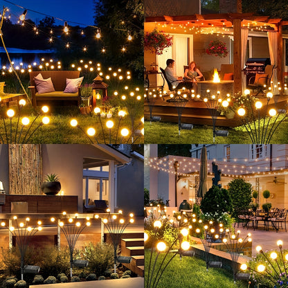 6 Pack 54 LED Solar Swaying Garden Lights – Ambient Outdoor Decorations, Firefly Pathway Lighting, Waterproof, Energy-Efficient, Auto-On/Off, Easy-to-Install for Patio, Yard, Walkway