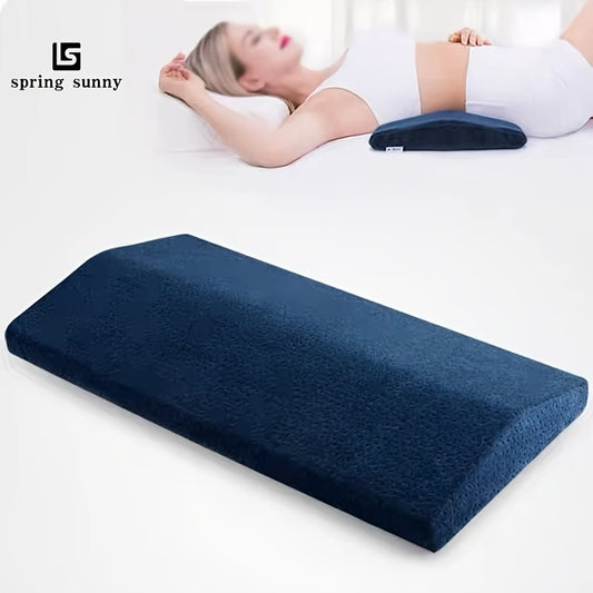 Ergonomic Memory Foam Lumbar Support Pillow – Machine Washable, Removable Cover, Medium Soft Firmness for Back Pain Relief, Sciatica and Joint Support, Knitted Fabric, 100% Polyester Cover