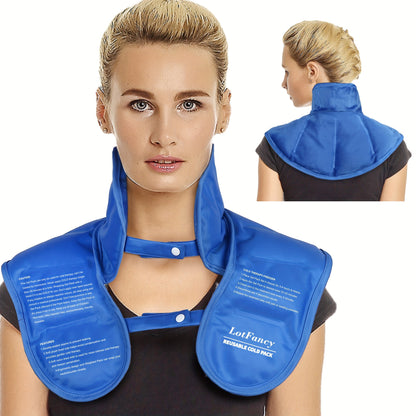 Reusable Gel Ice Pack Wrap for Neck and Shoulder – Cold Therapy Neck Wrap with Adjustable Straps for Pain Relief