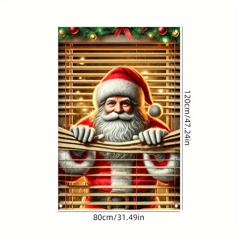 HEGO Polyester Santa Window Cover - Festive Door Banner for Christmas & New Year, Multipurpose Home & Outdoor Decoration, No Electricity Required