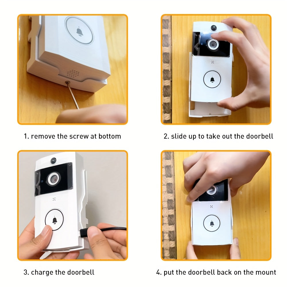 Wireless Visual Smart Doorbell - Home Security System with HD Video, Remote Mobile Monitoring, Motion Detection, and Real-Time Alerts