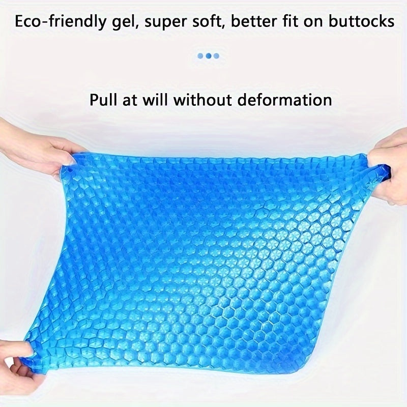 Super Large Blue Gel Cushion (1 Cushion + 1 Cloth Cover) – Thick, Ergonomic Comfort for Wheelchair and Office Chair, Pain Relief for Hip Pain, Soft, Breathable, Long-Lasting Support