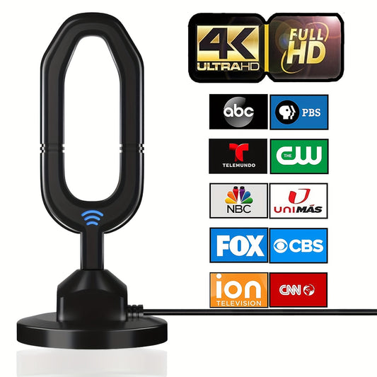 320+ Miles Long Range TV Antenna Pro – 360° Reception, 4K/1080P Compatible, High Gain Signal, Magnetic Base for Easy Indoor/Outdoor Installation, Weather Resistant