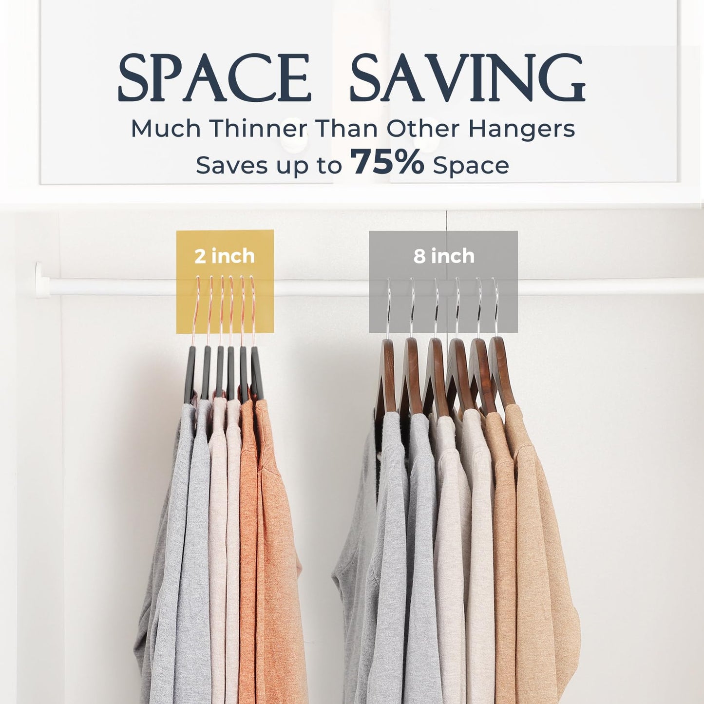 20/30/60 Pack Velvet Hangers - Premium Non-Slip Felt Hangers with Sturdy Black/White Finish - Heavy Duty Coat and Suit Hangers with Space-Saving 360° Rotating Rose Gold/Galvanized Metal Hook