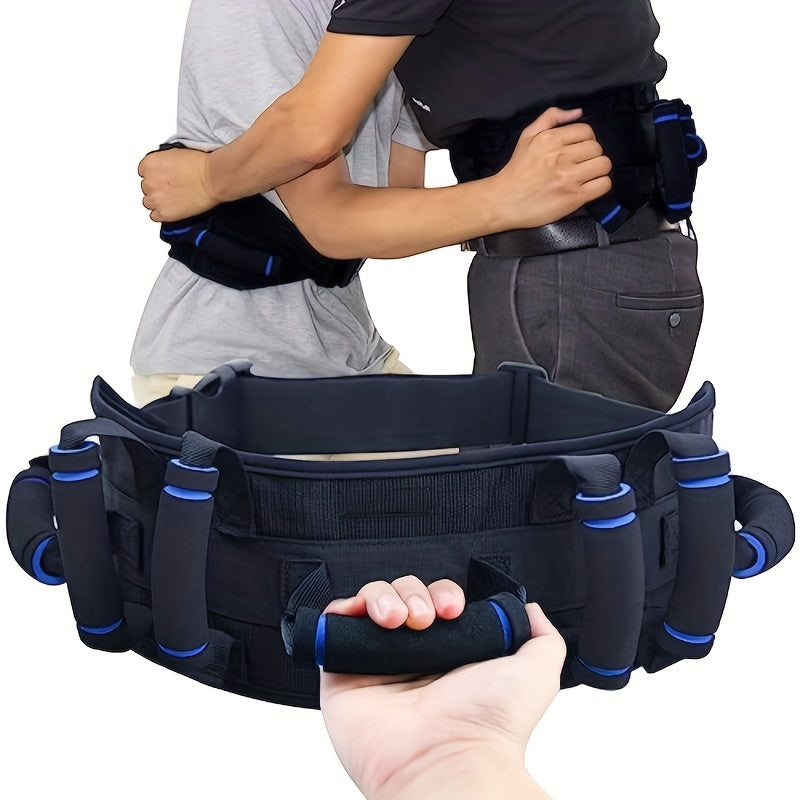 Upgraded Gait Belt with 7 Rubber Handles - Ideal Transfer Belt for Seniors and Elderly