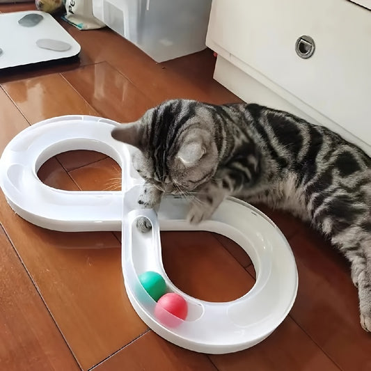 Cat Interactive Turntable Toy - Engaging Track Design for Indoor Play and Kitten Entertainment