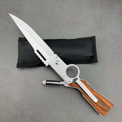 Tactical Flipper Knife - Ambidextrous Stainless Steel Pocket Knife with Quick Deployment - Lightweight, Straight Back Blade, Flat Edge, Foldable with Pocket Clip for Outdoor Survival