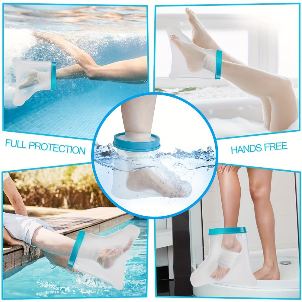 Adult Foot Cast Cover - Reusable Waterproof Bath Protector (7.48''x13.38'') with Watertight Seal for Shower - Fits Most Male and Female Feet