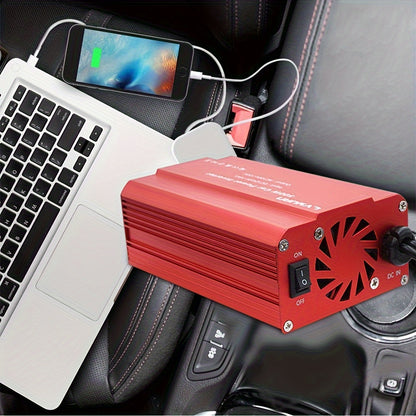 500W Car Inverter with Dual USB Ports - DC 12V to 110V AC Converter for Car Charging and Powering Devices