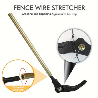 Heavy-Duty Metal Fence Tensioner - Barbed Wire Stretcher Tool for Secure and Easy Installation - Essential Garden and Lawn Care Accessory