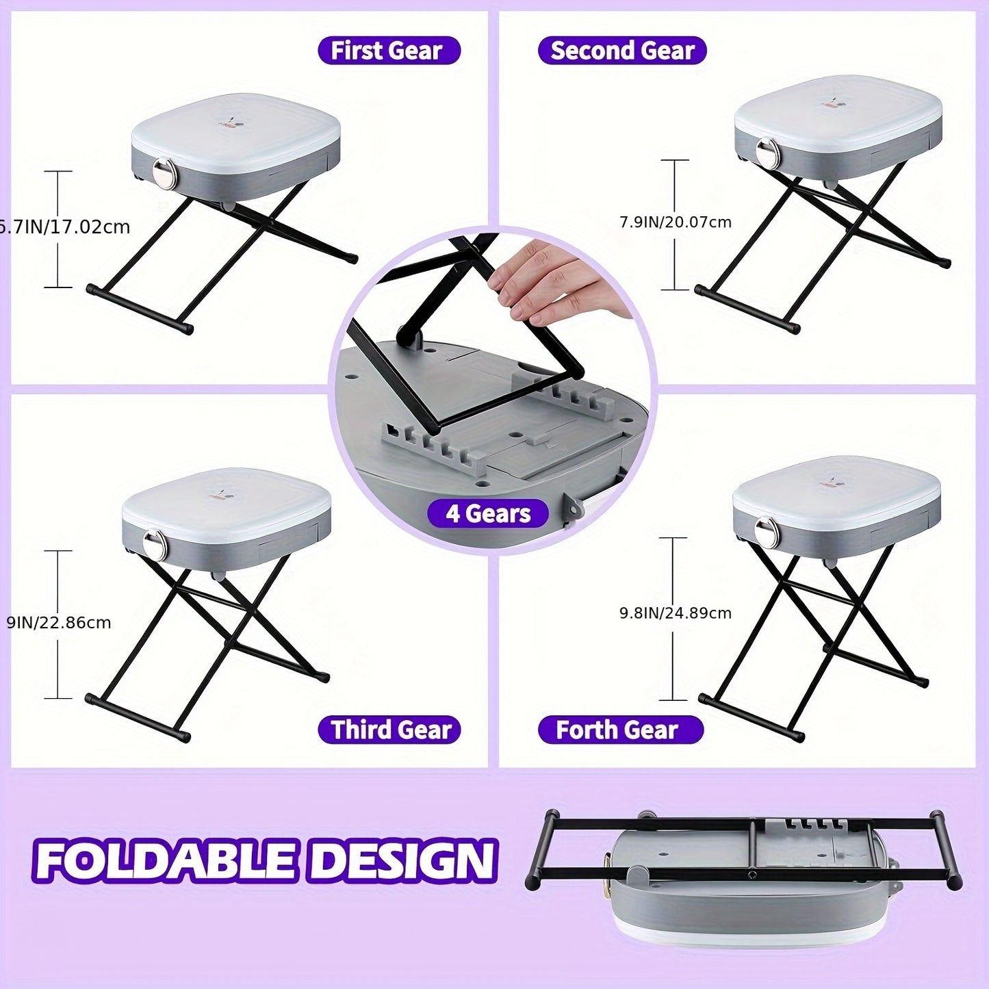 Adjustable Pedicure Stool for Home Use - Perfect Birthday Gift for Mom from Daughter, Son, Kids - Foot Rest and Pedicure Tools