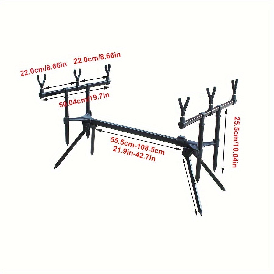 Aluminum Alloy Fishing Rod Rack – Adjustable Carp Fishing Rod Holder, Portable Quick Setup Bracket Shelf, Ideal for Valentine's and Father's Day Gifts