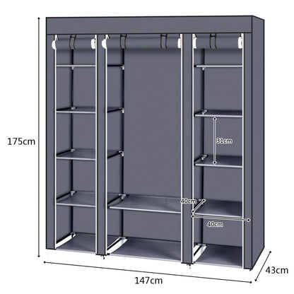 69" Extra-Large Portable Closet Organizer – Quick Assembly, Non-Woven Fabric, Strong & Durable, Collapsible for Easy Storage – Ideal for Small Spaces, Bedrooms, Apartments