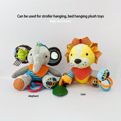 Animal Baby Plush Toys - Elephant, Fox, Lion, Dog, Raccoon, Stroller Hanging Toy Doll, Ideal for Birthday, Christmas, Thanksgiving, New Year, and Easter Gifts