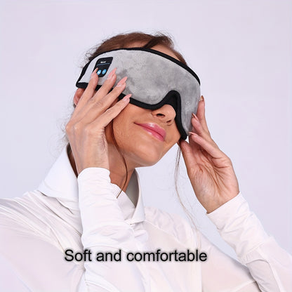 BT Wireless 3D Sleep Mask - Black Music Eye Mask for Men and Women, No Pressure on Eyelashes, Headphones for Sleep, Meditation, Running, Travel, Blocks Light