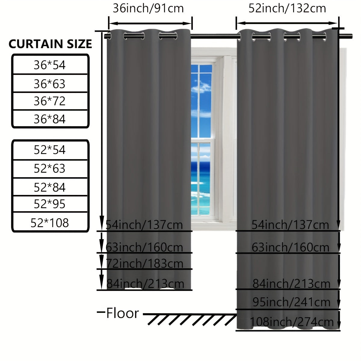 2 Panels Blackout Curtains with Heat Insulation - Versatile Home Decor for Living Room, Bedroom, Kitchen, and Bathroom