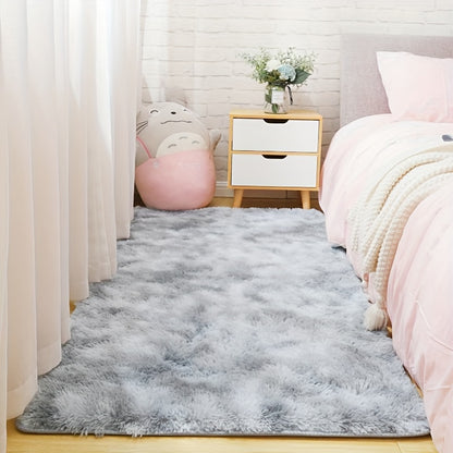 Fluffy Area Rug for Bedroom – Soft, Fuzzy Shaggy Carpet with Non-Slip Bottom – Light Grey Rug for Living Room