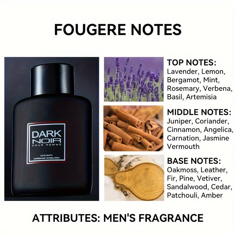 100ml Eau De Toilette for Men - Long-Lasting Fougere Notes, Refreshing Perfume for Dating and Daily Life - Perfect Father's Day Gift