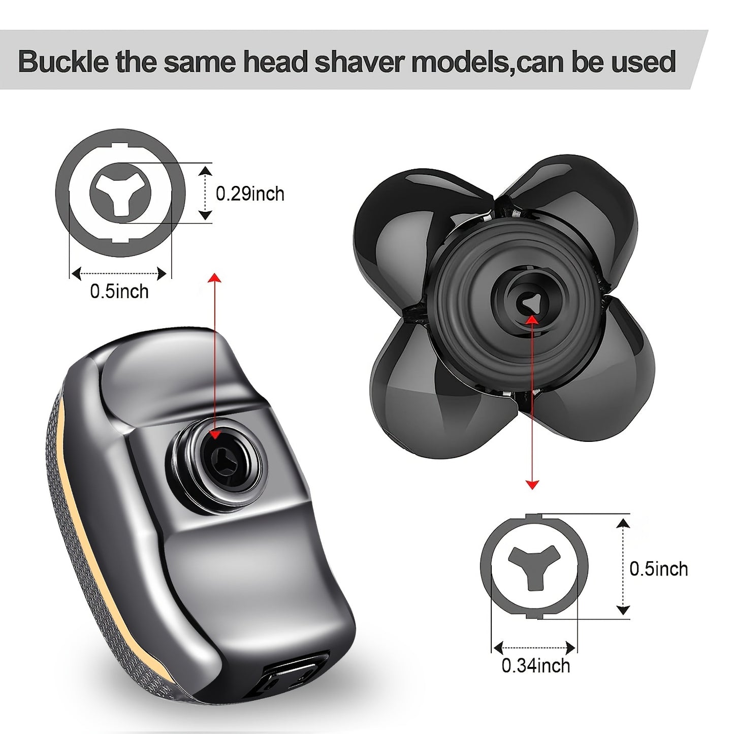 FlexSeries Precision Blade Refills – Expertly Sharp, Flexible Stainless Steel Rotary Blades for Electric Head Hair Trimmer – Smooth, Long-Lasting Durability