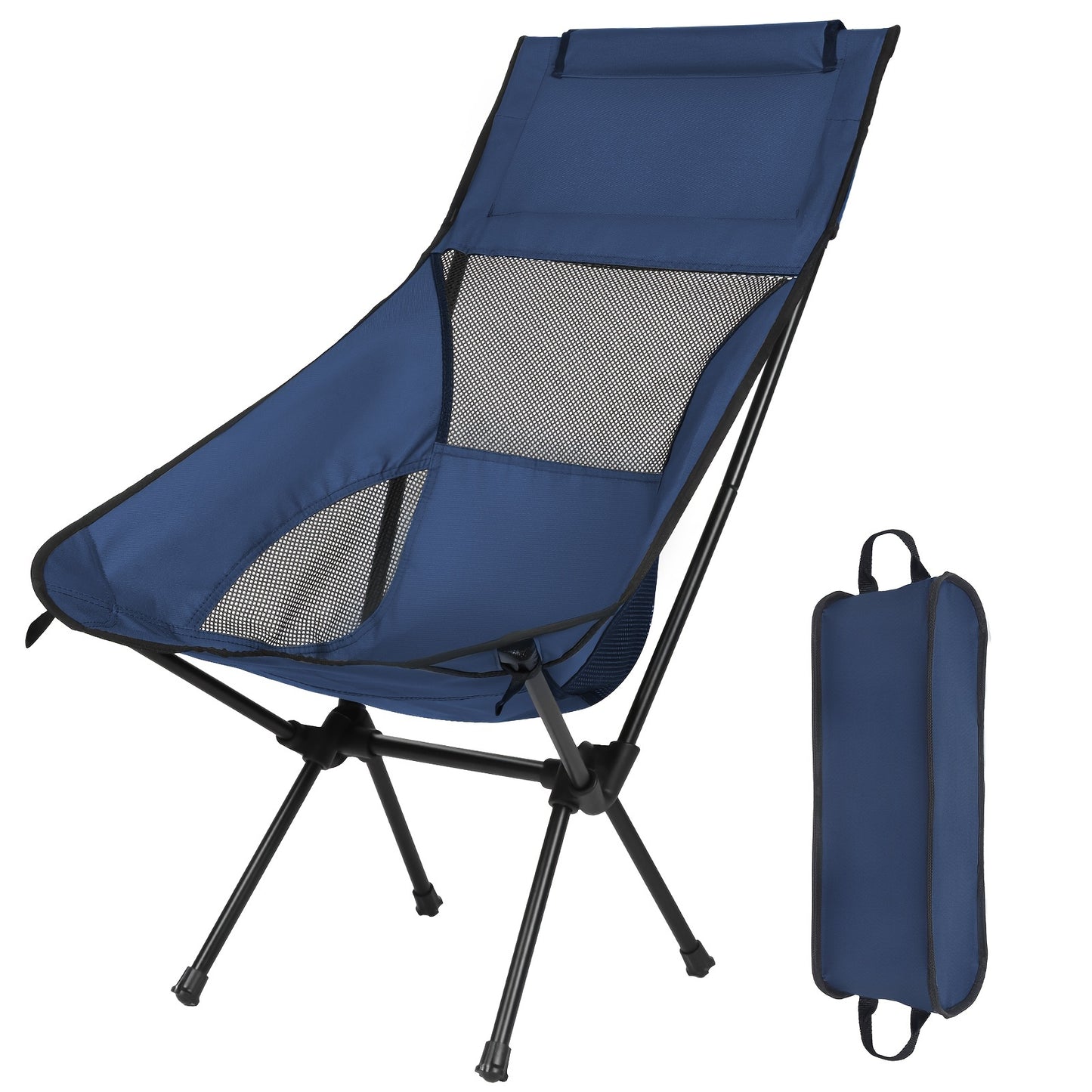 Portable Folding Camping Chair – Lightweight and Collapsible High Back Chair for Outdoor Hiking, Fishing, and Picnic